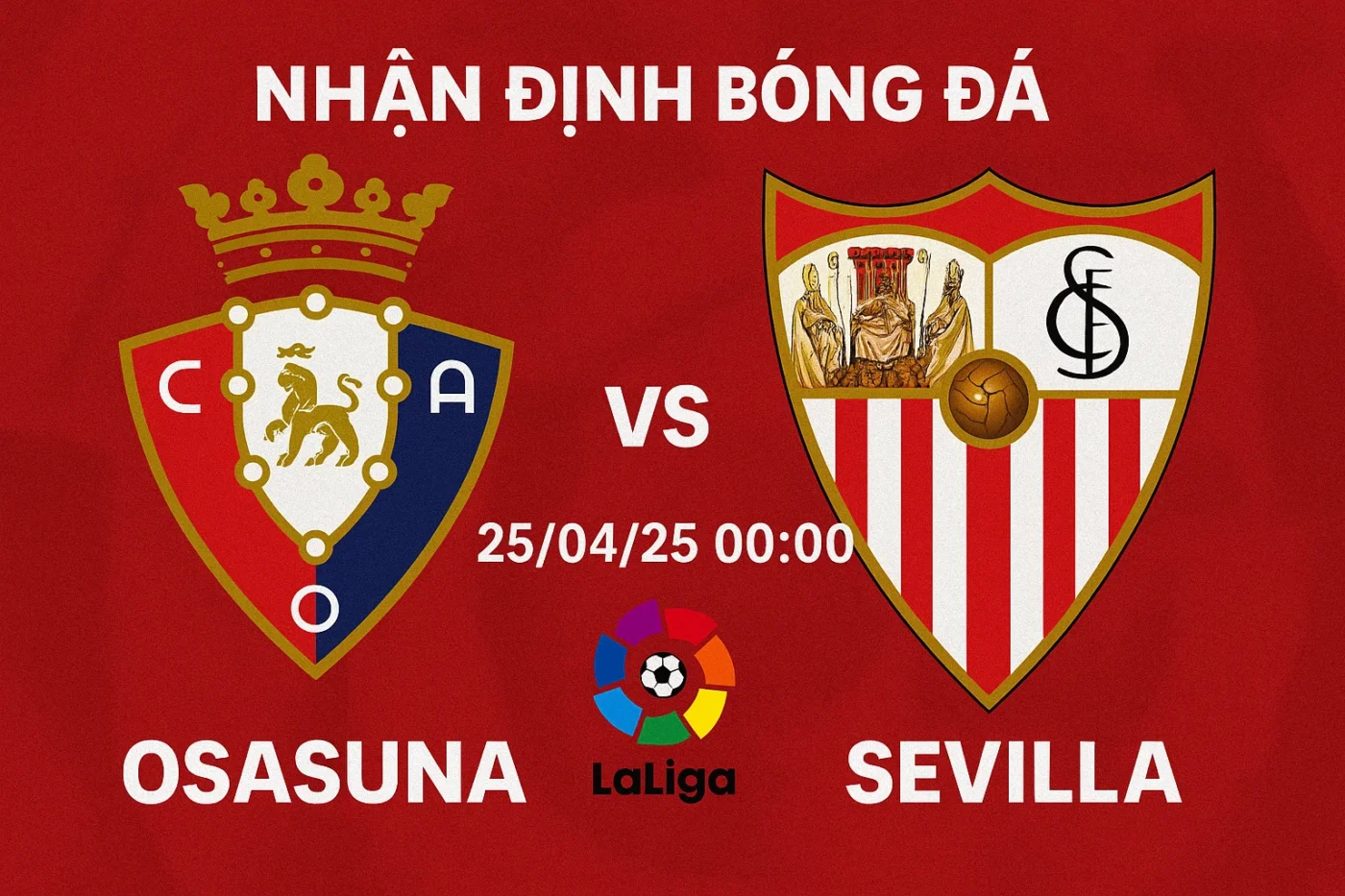 Soi kèo Osasuna vs Sevilla, 00h00 ngày 25/04/25