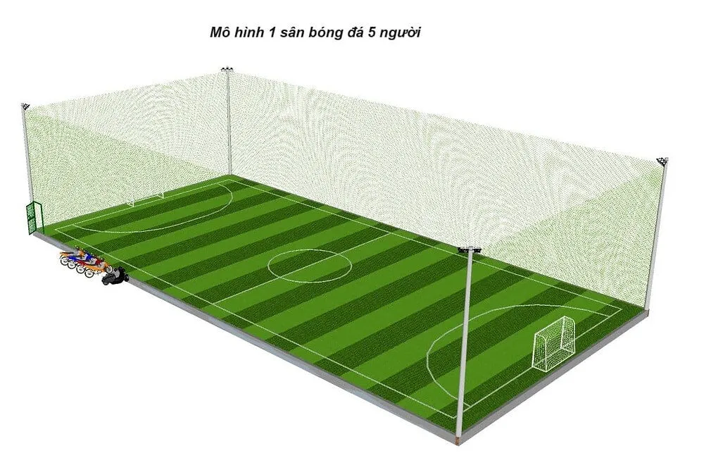 Lưu ý khi thiết kế và thi công sân bóng đá 5 người