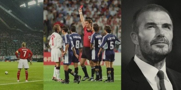 David Beckham bị phạt thẻ đỏ trong trận đấu với Argentina tại World Cup 1998